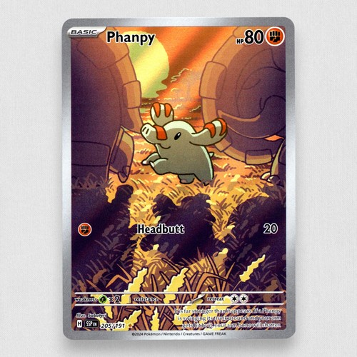 Phanpy 205/191 SV08: Surging Sparks Holo Illustration Rare Pokemon TCG NM