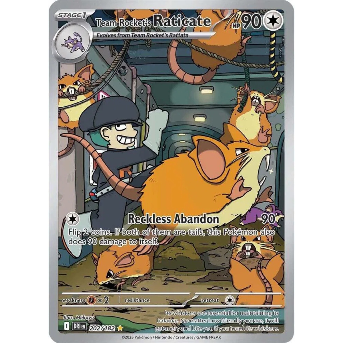 Team Rocket’s Raticate
Destined Rivals
Illustration Rare
202/182