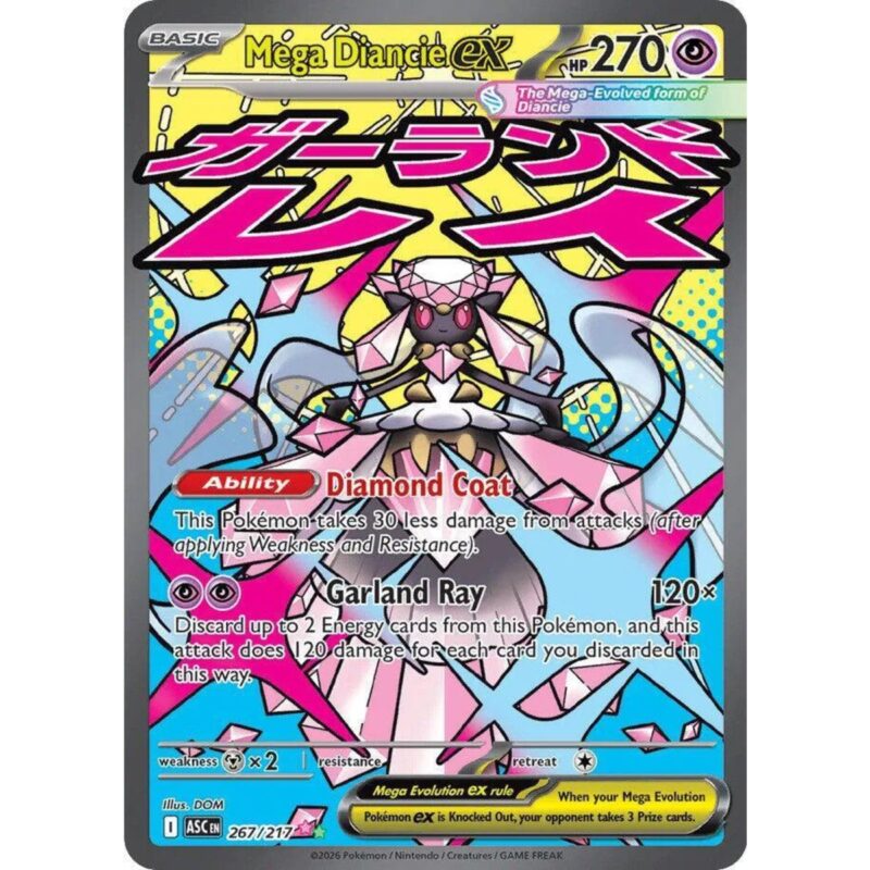 Mega Diancie ex
Ascended Heroes
Mega Attack Rare
267/217